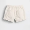 Pantalones cortos de mezclilla con volantes y abertura frontal para bebés y niños pequeños