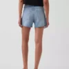 Pantalones cortos de mezclilla de corte recto holgado y talle alto de 3.5"