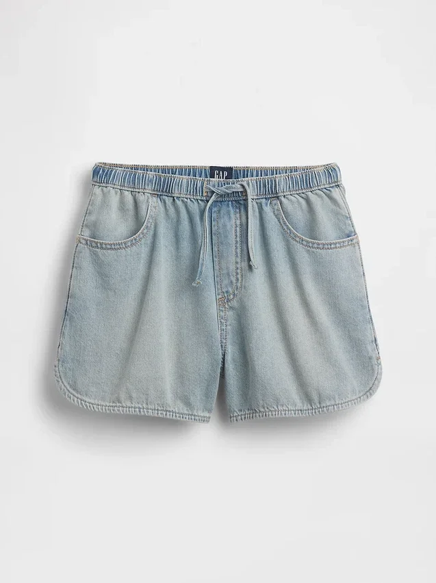 Pantalones cortos de mezclilla de talle alto para niños
