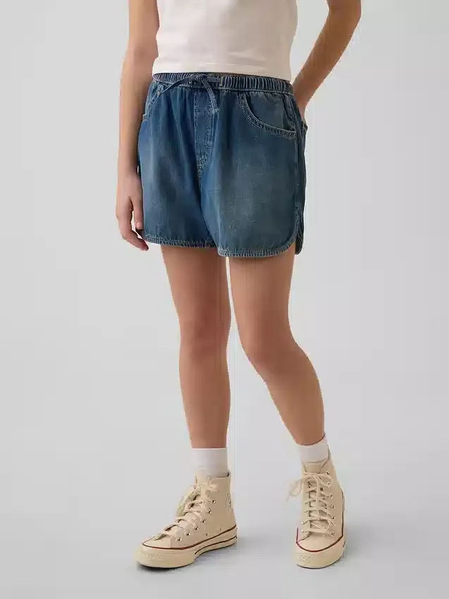 Pantalones cortos de mezclilla de talle alto para niños «Easy Dolphin»
