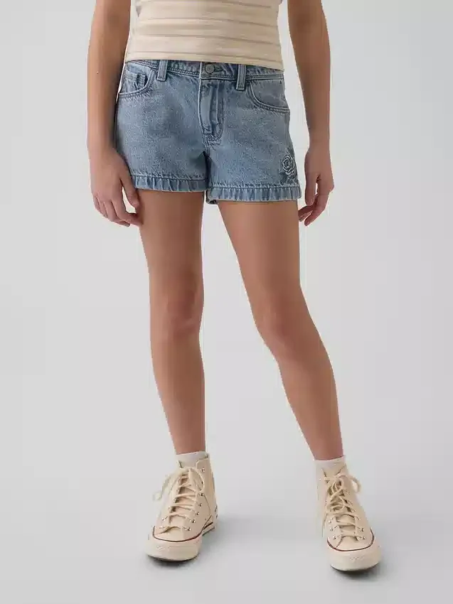 Pantalones cortos de mezclilla de talle bajo para niños