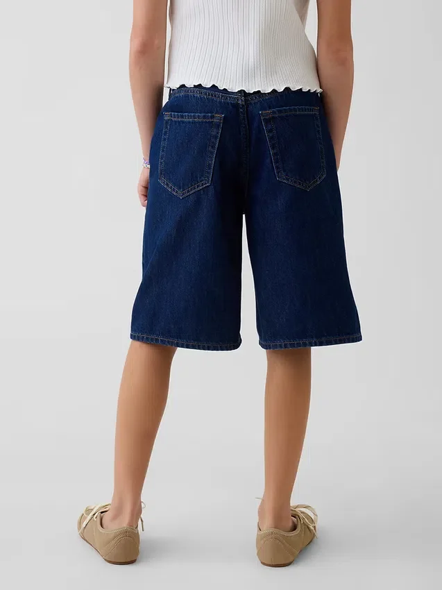 Pantalones cortos de mezclilla de talle bajo para niños