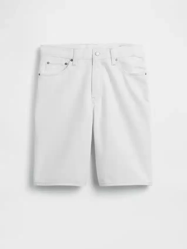 Pantalones cortos de mezclilla de talle medio y corte largo de 11"