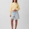 Pantalones cortos de mezclilla holgados de talle medio