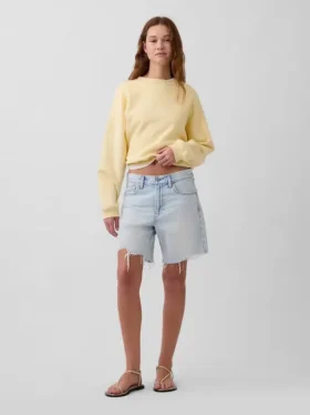 Pantalones cortos de mezclilla holgados de talle medio