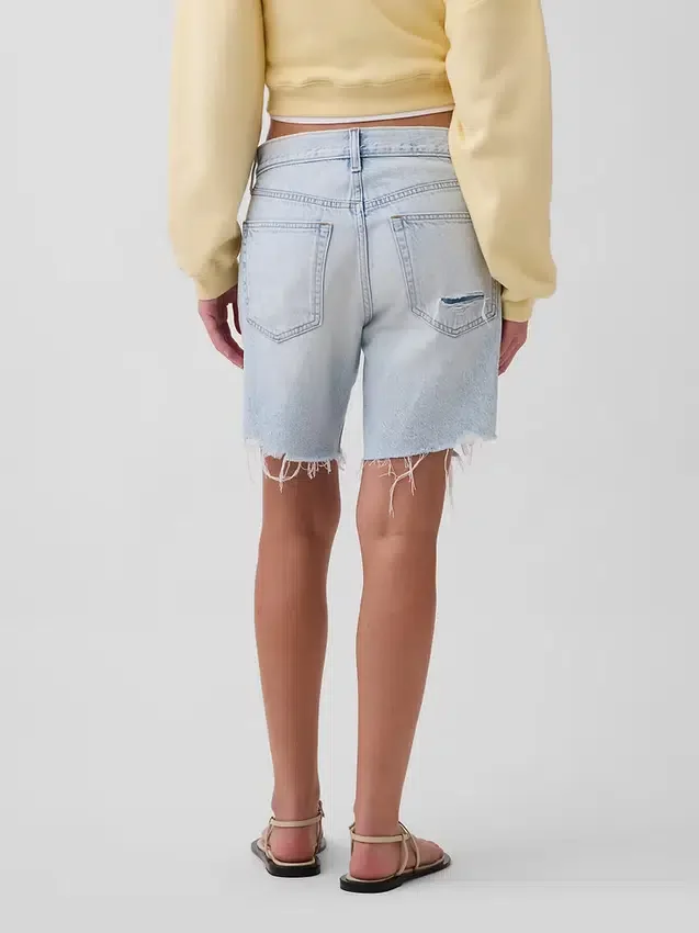 Pantalones cortos de mezclilla holgados de talle medio