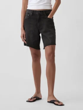 Pantalones cortos de mezclilla holgados de talle medio de 8″