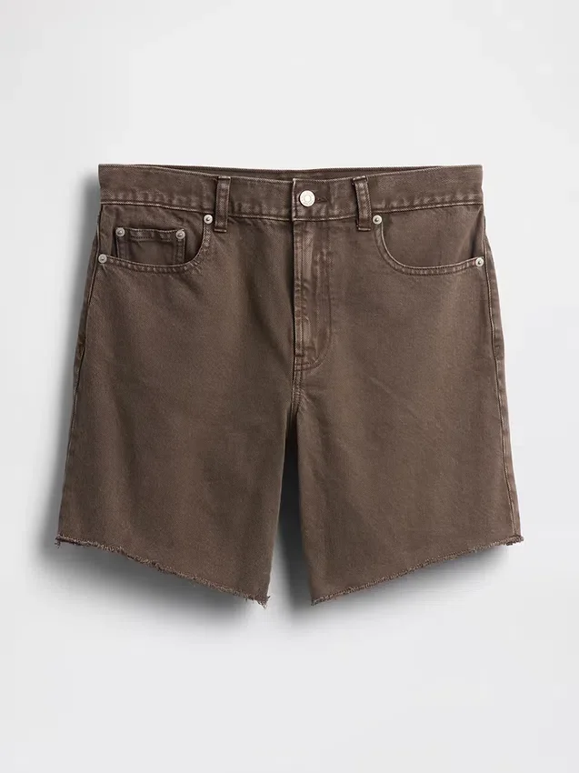 Pantalones cortos de mezclilla holgados de talle medio de 8"