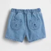 Pantalones cortos de mezclilla para bebé con bolsillos y el oso Brannan