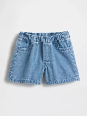 Pantalones cortos de mezclilla para bebé con bolsillos y el oso Brannan