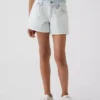 Pantalones cortos de mezclilla para niños de talle bajo con bordado de limones