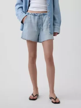 Pantalones cortos de mezclilla ultrasuaves de corte holgado y talle bajo, de 3.5”