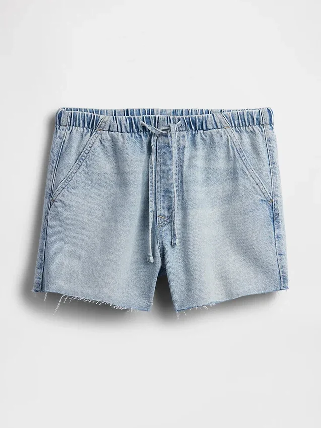 Pantalones cortos de mezclilla ultrasuaves de corte holgado y talle bajo, de 3.5”