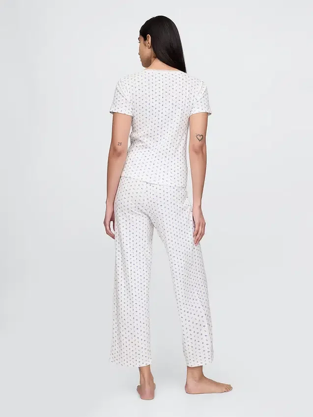 Pantalones cortos de pijama con diseño de punto calado