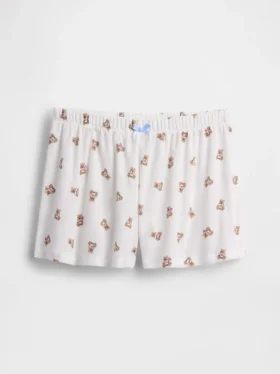 Pantalones cortos de pijama de canalé reciclado para niños