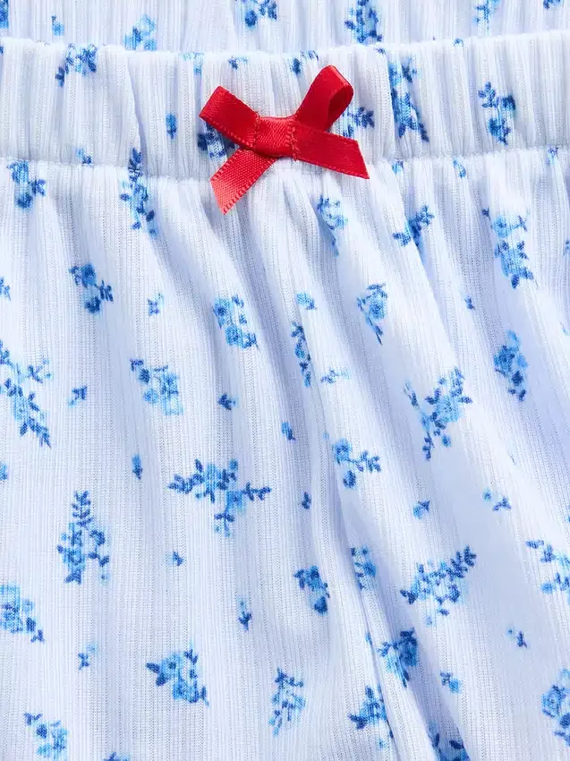 Pantalones cortos de pijama de canalé reciclado para niños