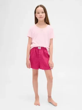 Pantalones cortos de pijama de franela reciclada para niños