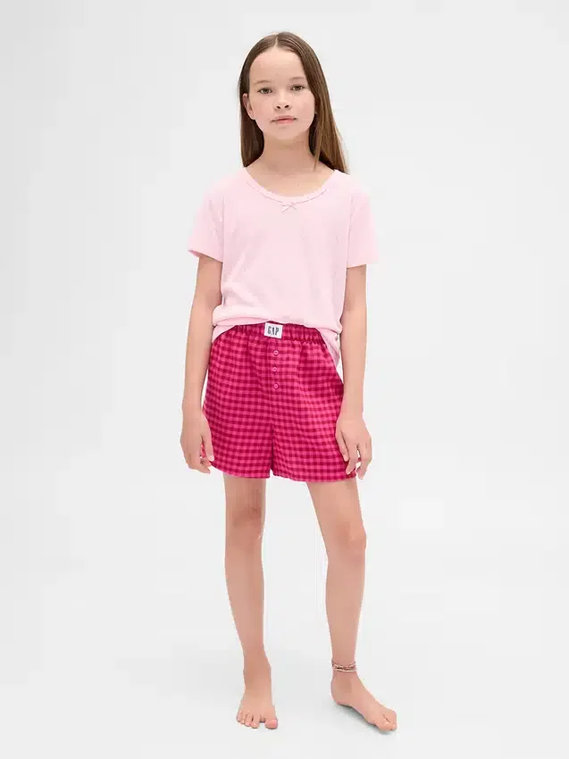 Pantalones cortos de pijama de franela reciclada para niños