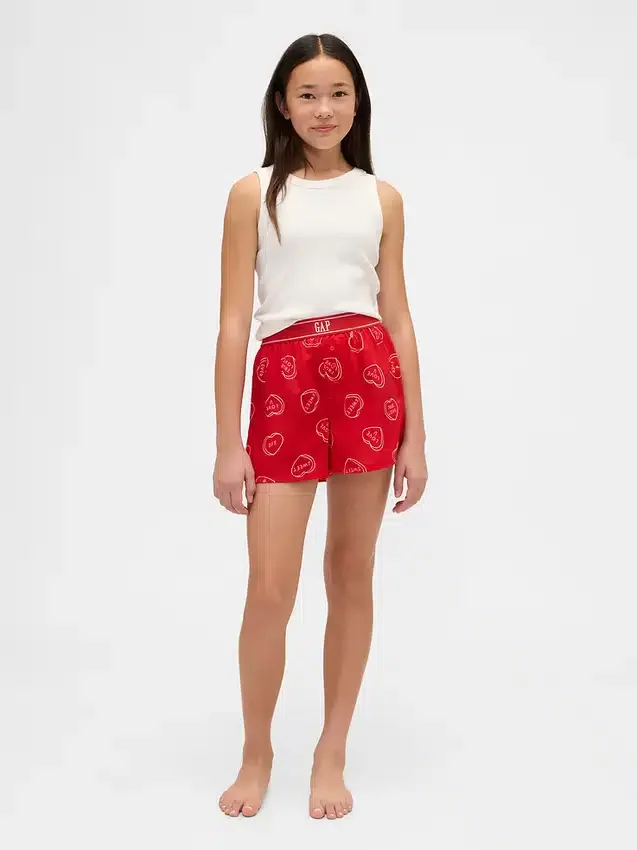 Pantalones cortos de pijama de franela reciclada para niños