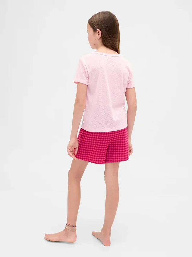 Pantalones cortos de pijama de franela reciclada para niños