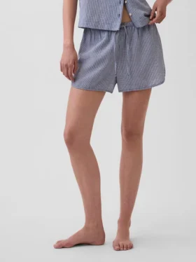Pantalones cortos de pijama de gasa arrugada