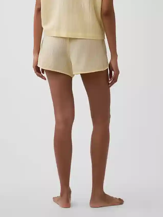 Pantalones cortos de pijama de gasa arrugada