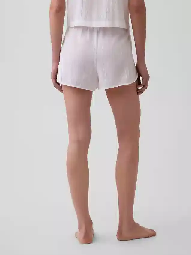 Pantalones cortos de pijama de gasa arrugada