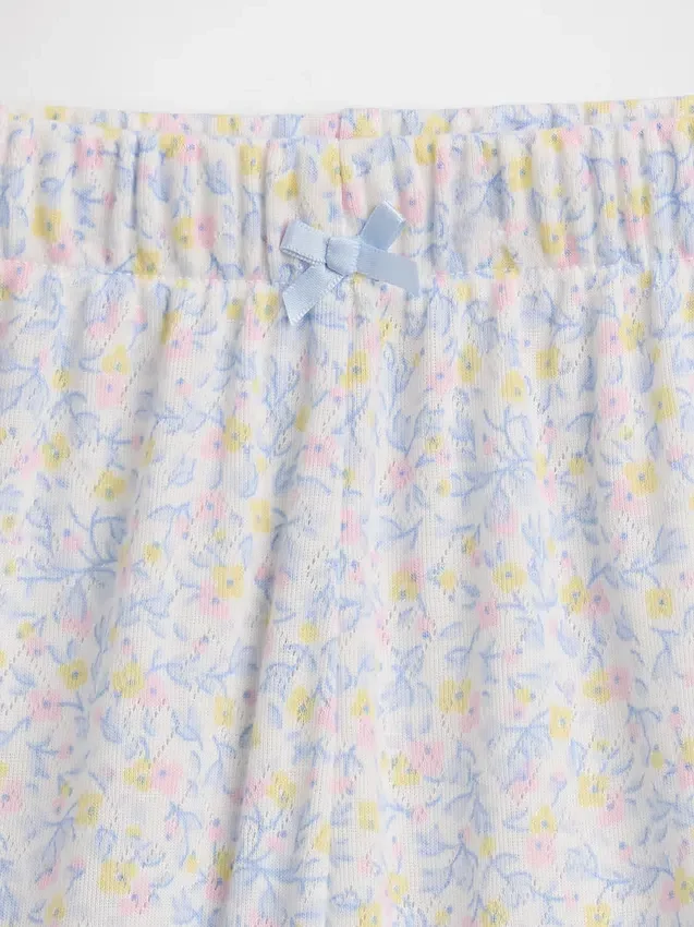 Pantalones cortos de pijama de punto pointelle reciclado para niños