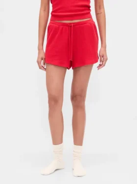 Pantalones cortos de pijama de punto waffle