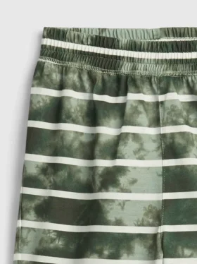 Pantalones cortos de pijama para niños con rayas tie-dye reciclados