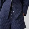 Pantalones cortos de popelín de algodón orgánico a rayas