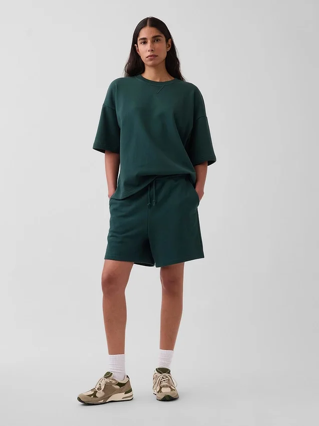 Pantalones cortos de sudadera de felpa francesa gruesa para adultos