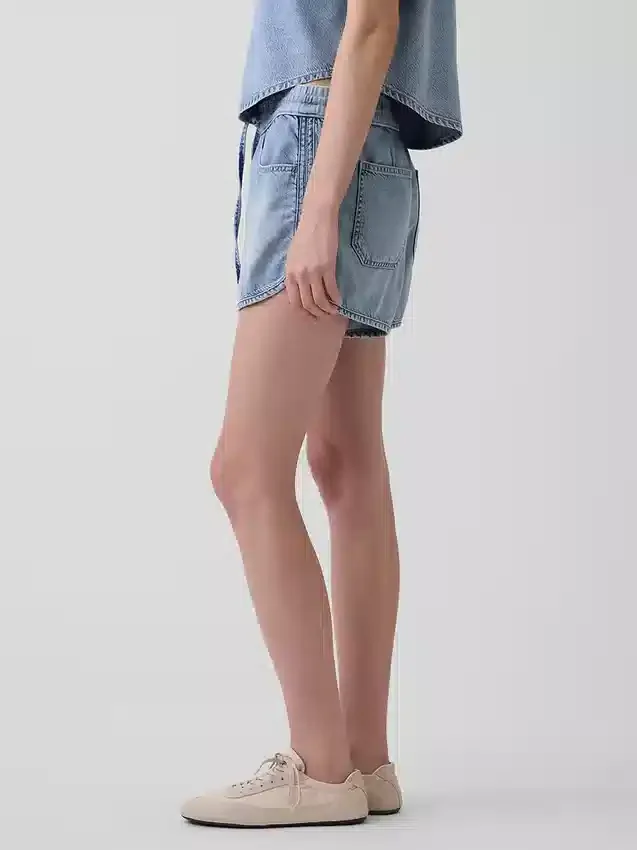 Pantalones cortos Easy Dolphin de mezclilla ultrasuave de talle medio