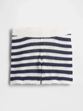 Pantalones cortos fáciles de poner a rayas de ganchillo para niños