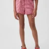 Pantalones cortos fáciles de poner de lino y algodón con estampado de cuadros vichy para niños