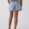 Pantalones cortos fáciles de poner de lino y algodón con estampado de cuadros vichy para niños
