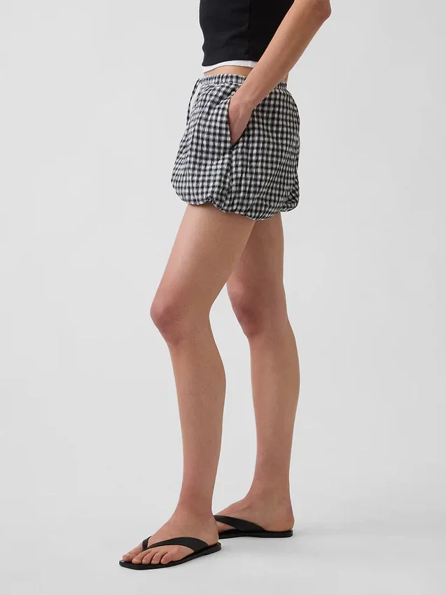Pantalones cortos holgados de cuadros vichy