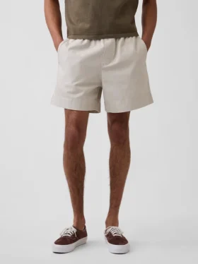 Pantalones cortos holgados de mezcla de lino de 5.5″