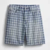 Pantalones cortos holgados de mezclilla a cuadros estilo años 90