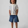 Pantalones cortos holgados de mezclilla ultrasuaves con elástico en la cintura para bebés y niños pequeños
