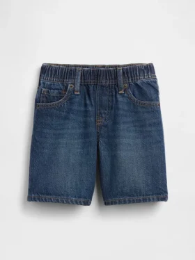 Pantalones cortos holgados de mezclilla ultrasuaves con elástico en la cintura para bebés y niños pequeños