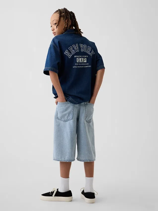 Pantalones cortos holgados de mezclilla ultrasuaves para niños