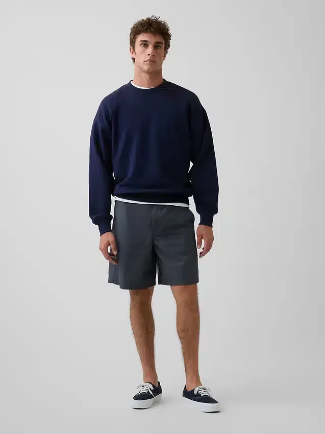 Pantalones cortos holgados de popelín de 7"