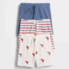 Pantalones cortos sin tirantes a rayas Tinyrib de Baby First Favorites (paquete de 3)