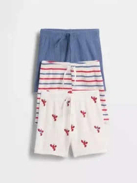 Pantalones cortos sin tirantes a rayas Tinyrib de Baby First Favorites (paquete de 3)
