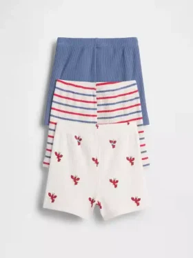 Pantalones cortos sin tirantes a rayas Tinyrib de Baby First Favorites (paquete de 3)