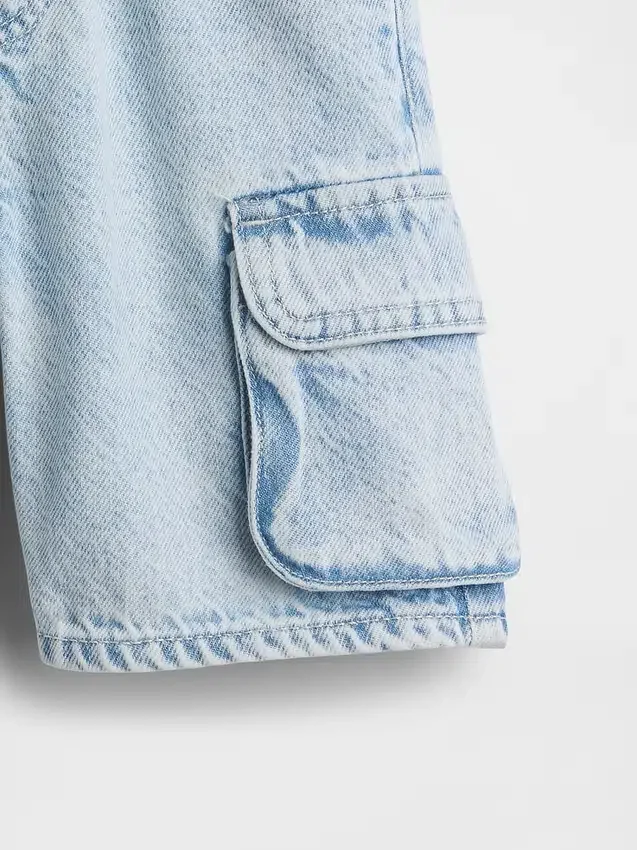 Pantalones cortos tipo cargo de mezclilla ultrasuaves para Bebé y Niño