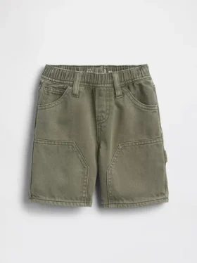 Pantalones cortos tipo carpintero de mezclilla ultrasuaves para bebés y niños