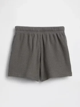 Pantalones cortos tipo waffle sin cordón para bebés y niños pequeños