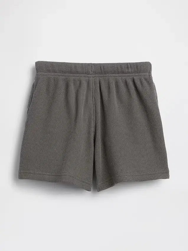 Pantalones cortos tipo waffle sin cordón para bebés y niños pequeños